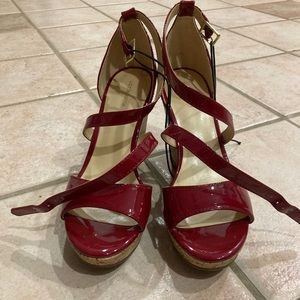 Liz Claiborne Red and Tan Wedges Size 9